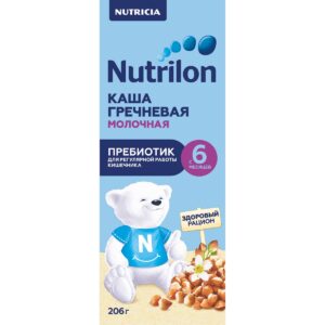 Нутрилон Каша жидкая молочная гречневая с пребиотиком с 6 месяцев, 206г