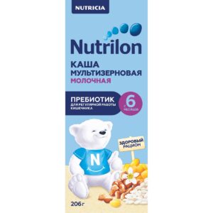 Нутрилон Каша жидкая молочная мультизерновая с пребиотиком с 6 месяцев, 206г